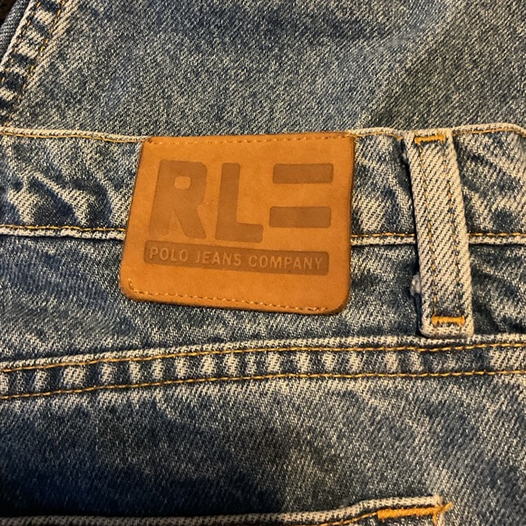 Sz 38x30 Vintage Men’s Polo Ralph Lauren Jeans Stone Leather Patch - Picture 3 of 8
